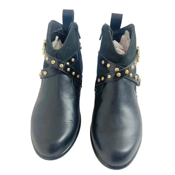 Naot Taku Black Leather Western Boots Gold Studs Aura Collection Size 37 - Picture 4 of 10